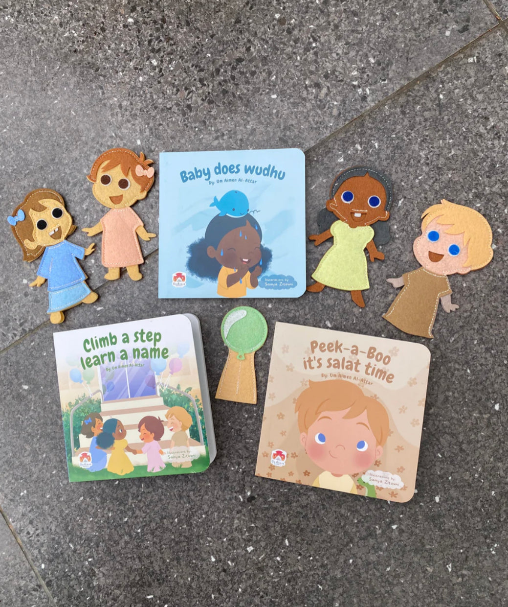 3 ADORABLE SHIA'A BOARD BOOKS AND FINGER PUPPET SET